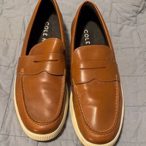 Cole Haan Men's Tan Leather Slip-On Loafers